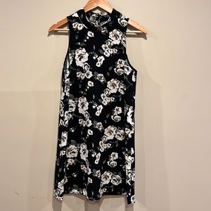 Woman’s dress; black and white flowered
